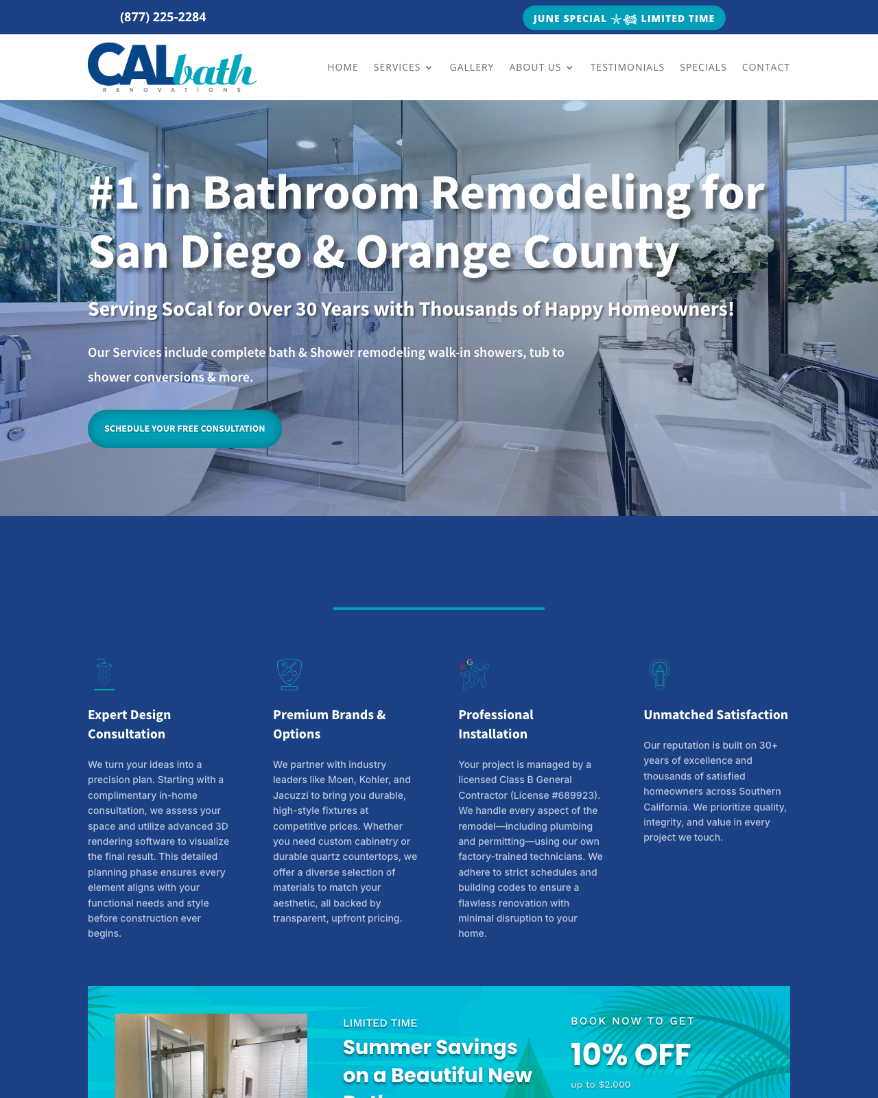 CALbath Renovations homepage