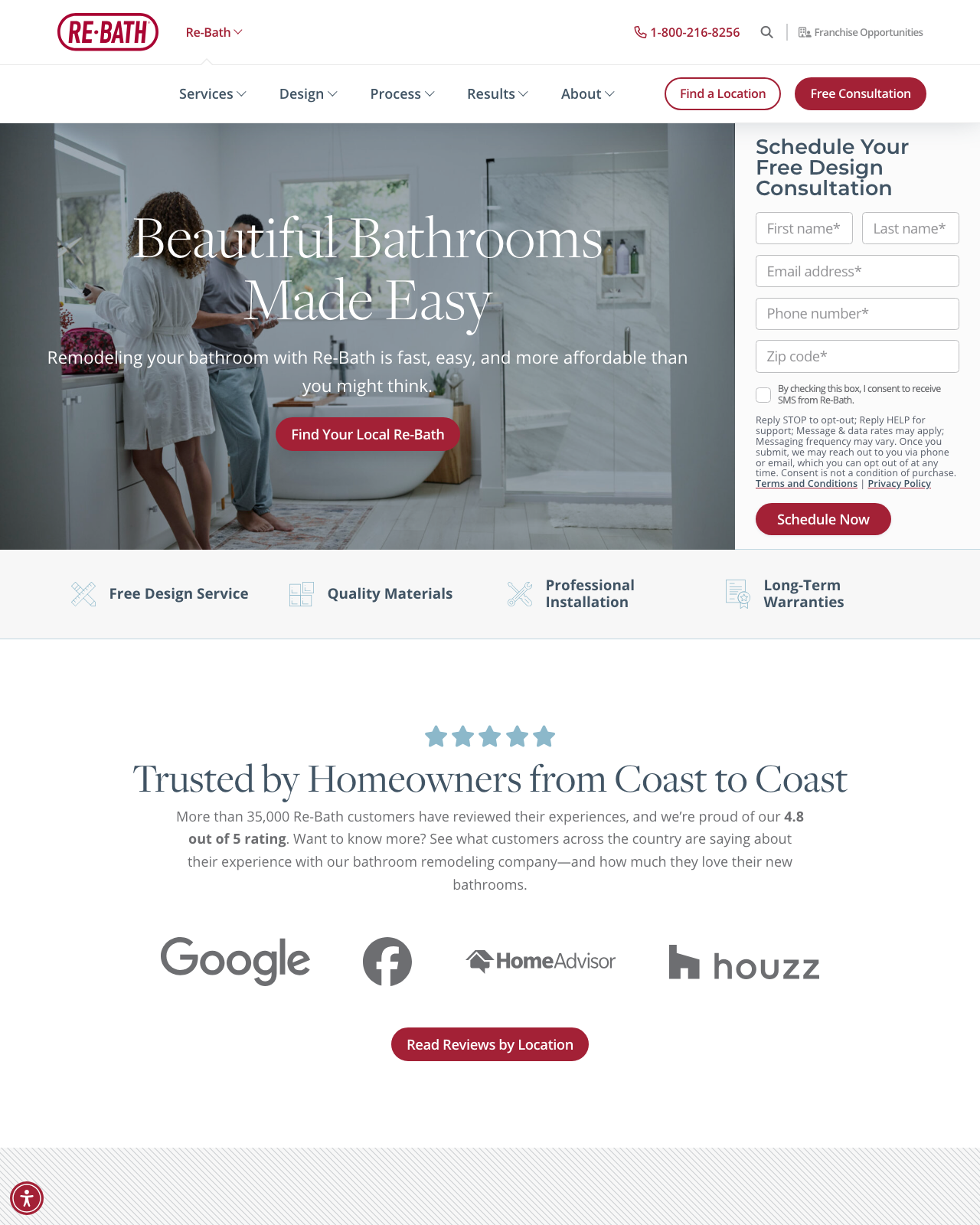 Re-Bath landing page