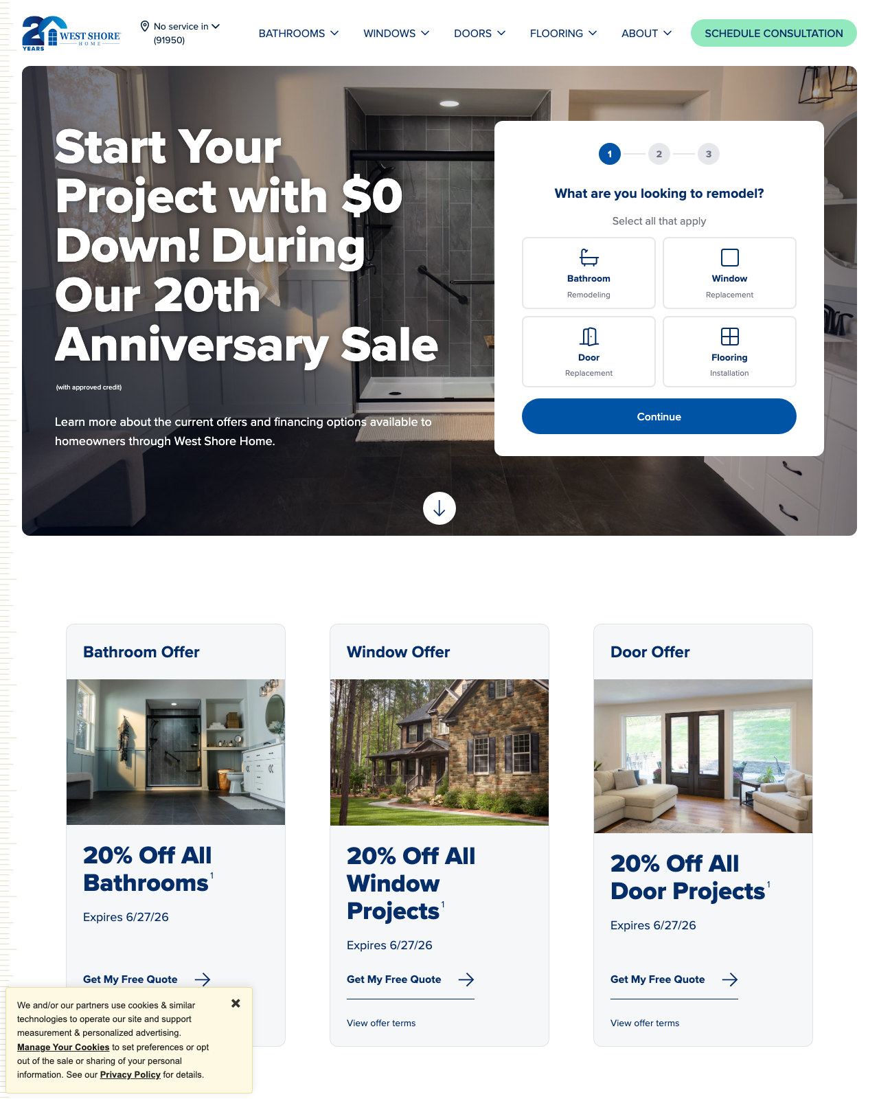 West Shore Home offers page